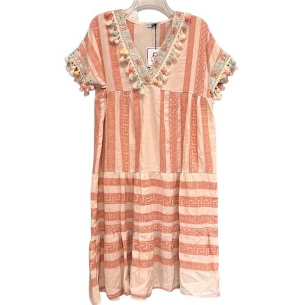 Cívico 51 rose white boho dress size M - Picture 4 of 12
